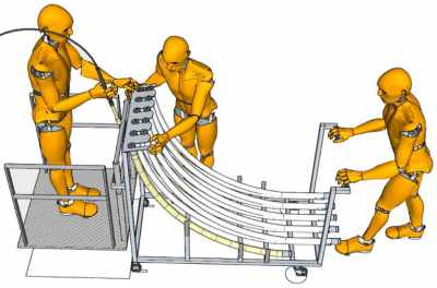image représentant un opérateur tenant un jet d'eau et nettoyant les tuyaux positionnés sur le chariot